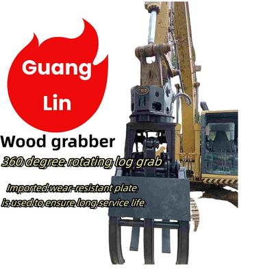 GuangLin Digging Machine Stone / Wood Grabber Suit 5-26 Tons Excavator