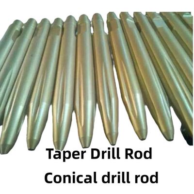 Crushing Hammer Taper Drill Rod , Conical Drill Rod For Excavator Breaker Hammer