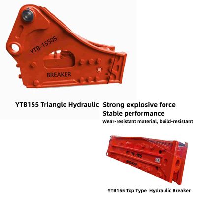 Top Type / Triangle Hydraulic Breaker Hammer YTB155 155 Chisel For Mining
